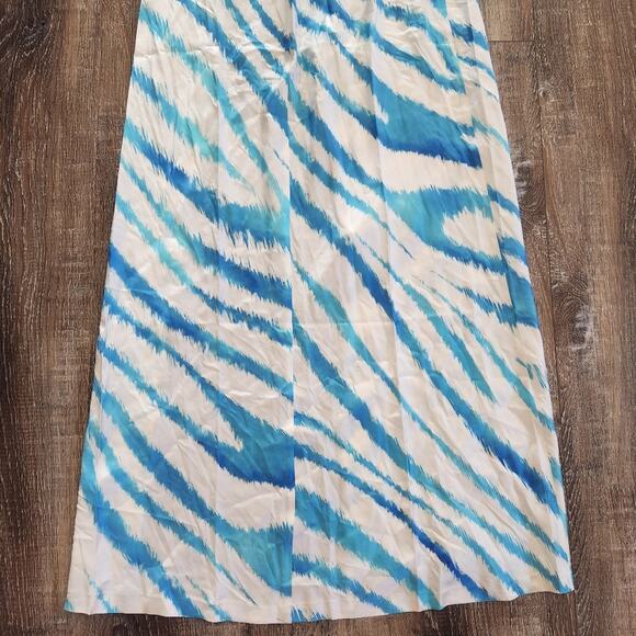 Retrofete Amika Dress in Blue Zebra Size XS NWT Sleeveless Striped Silk Maxi - Picture 9 of 13